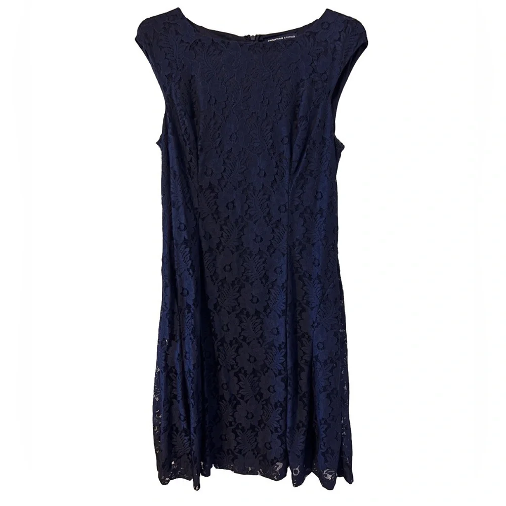 American Living Navy‎ Blue Midlength dress   EUC